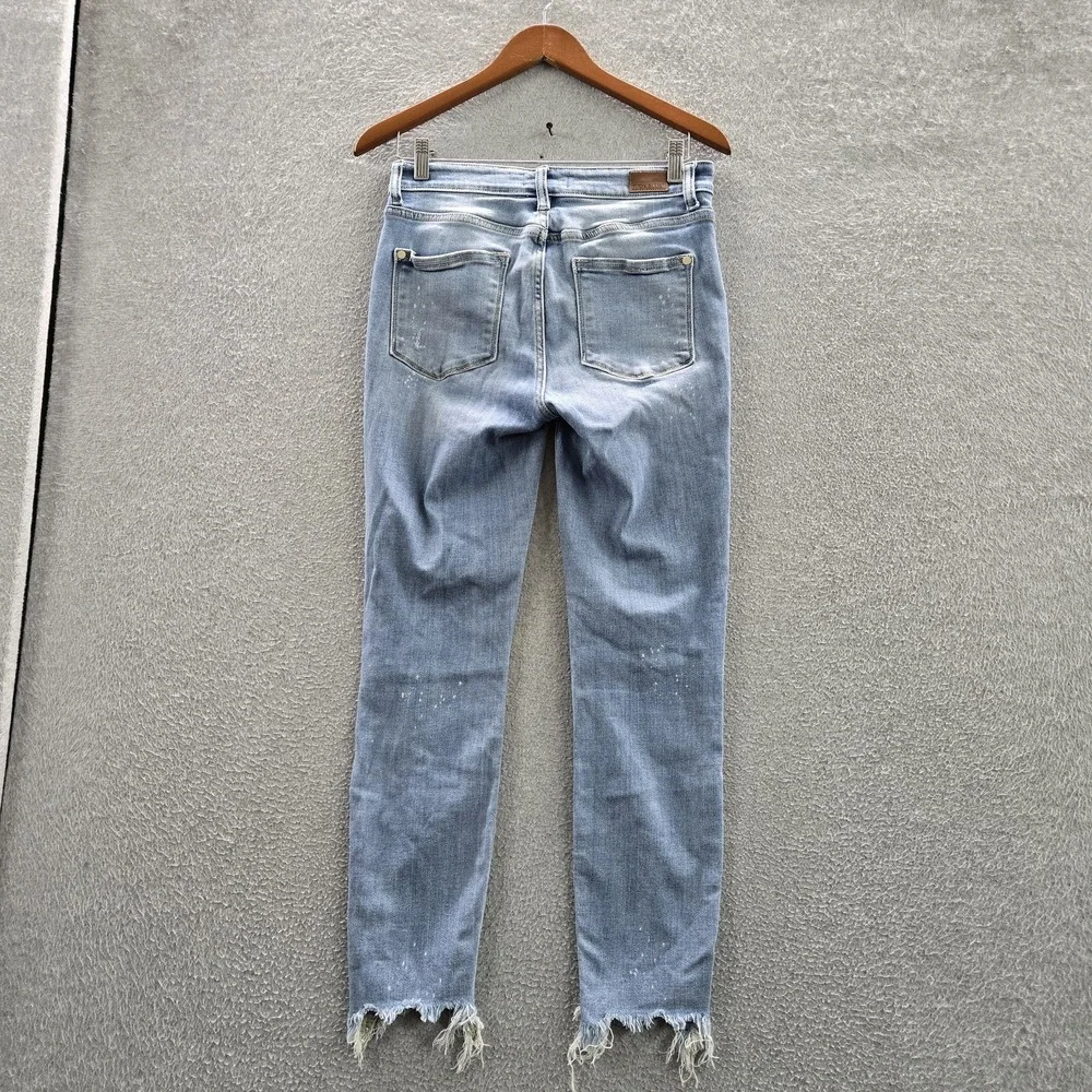 Judy Blue Women Jeans 5/27 Light Denim Skinny Distressed JB82373LT 26